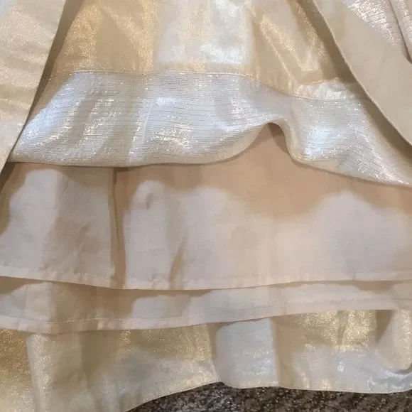 Diane Von Furstenberg Gold Metallic Dress Sz 6 - Picture 7 of 7